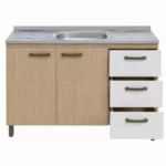 Modern Three Door Base Sink Cabinet Nogueira/Off White – MWBR5800S