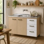 Modern Three Door Base Sink Cabinet Nogueira/Off White – MWBR5800S