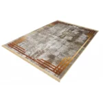 Modern Abstract Gold Border Printed Rug - CPR2214