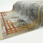 Modern Abstract Gold Border Printed Rug - CPR2214