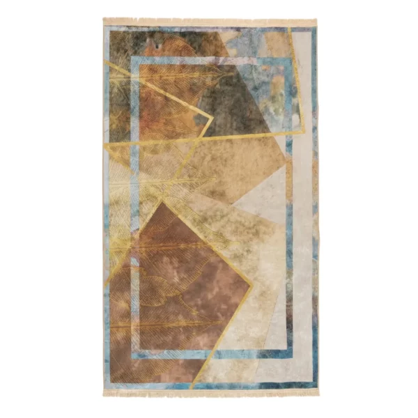 Abstract Leaf Geometric Printed Rug - CPR2215