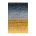 Modern Mustard & Blue Printed Rug - CPR2216