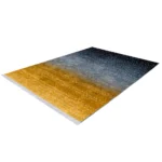 Modern Mustard & Blue Printed Rug - CPR2216