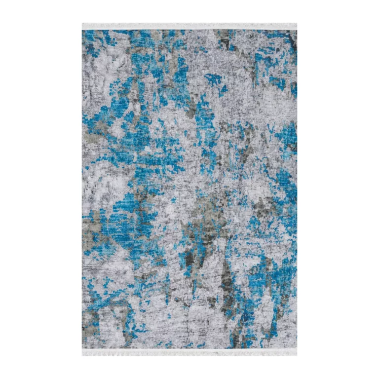 Modern Blue Grey Printed Rug - CPR2217
