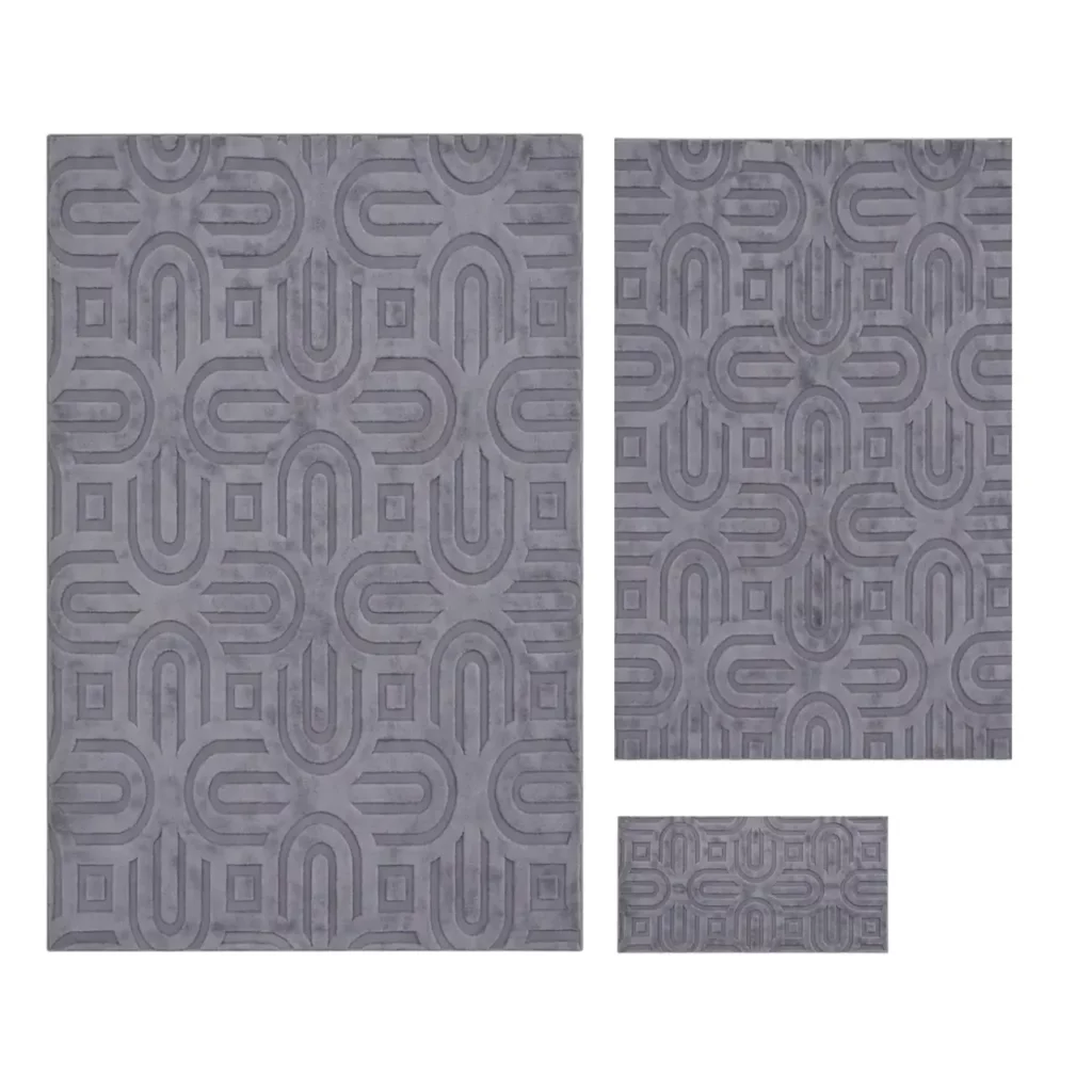 Luxury Shaved Texture Rug Set – 3 Piece Designer Combo