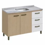 Modern Three Door Base Sink Cabinet Nogueira/Off White – MWBR5800S