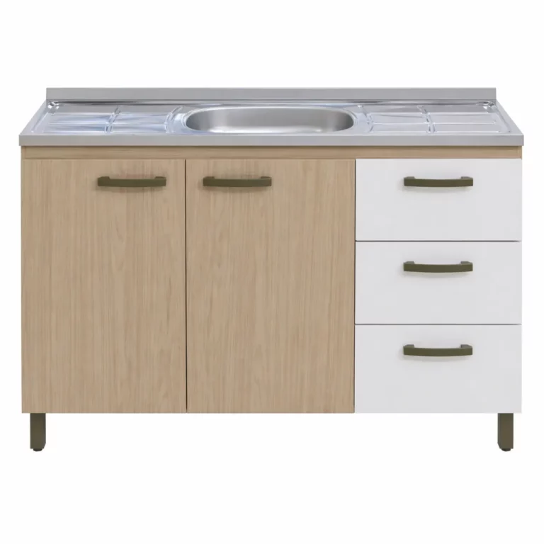 Modern Three Door Base Sink Cabinet Nogueira/Off White – MWBR5800S