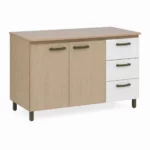 Modern Three Door Base Cabinet Nogueira/Off White – MWBR5800