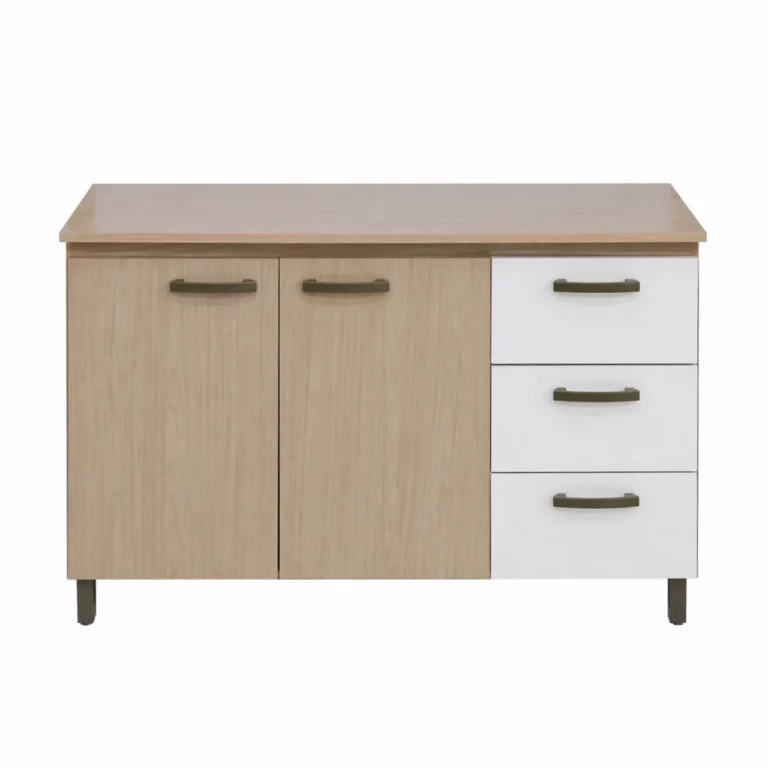 Modern Three Door Base Cabinet Nogueira/Off White – MWBR5800