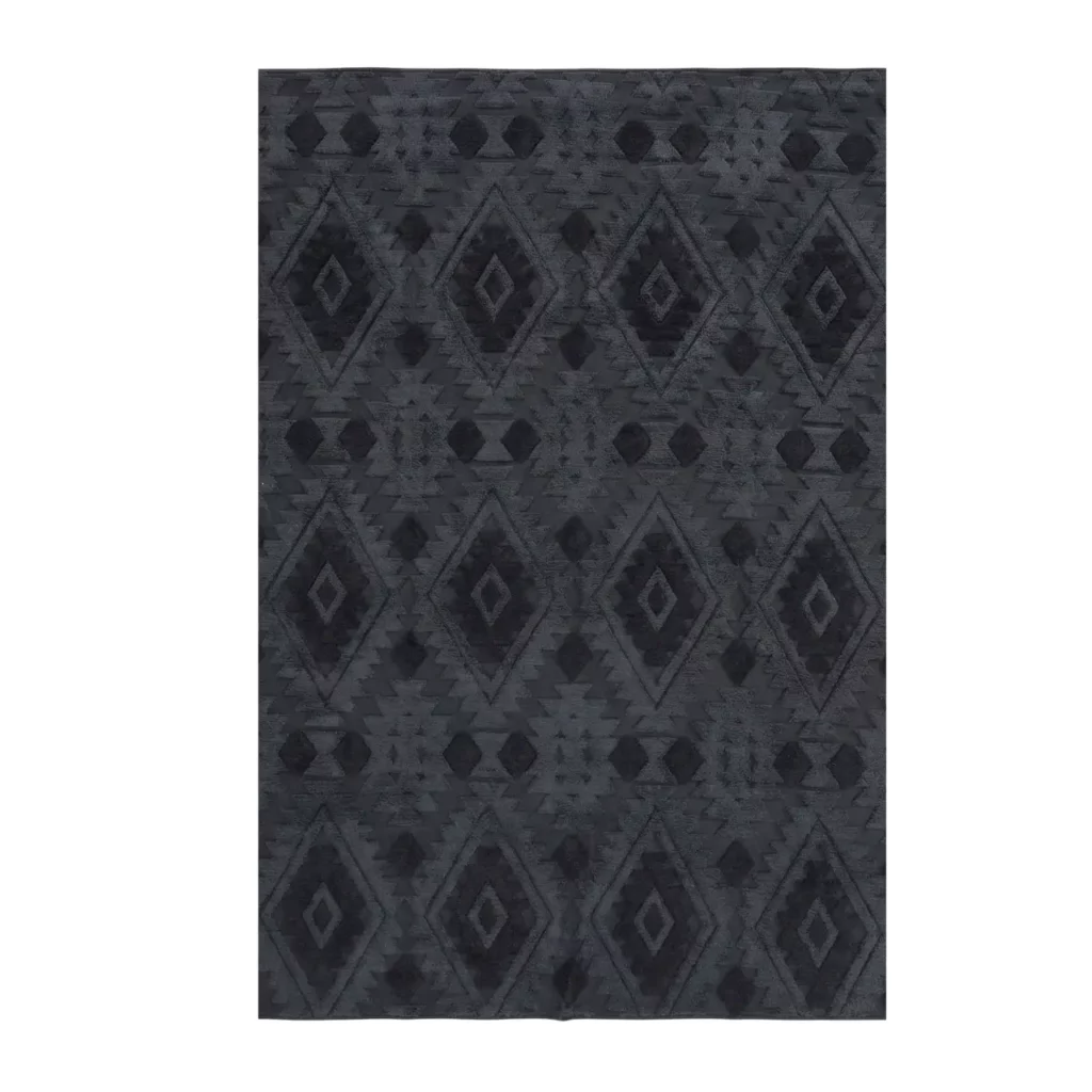 Modern Geometric Textured Charcoal Carpet – CSR4403
