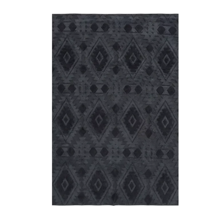 Modern Geometric Textured Charcoal Carpet – CSR4403
