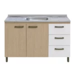 Modern Three Door Base Sink Cabinet Nogueira/Off White – MWBR5800S