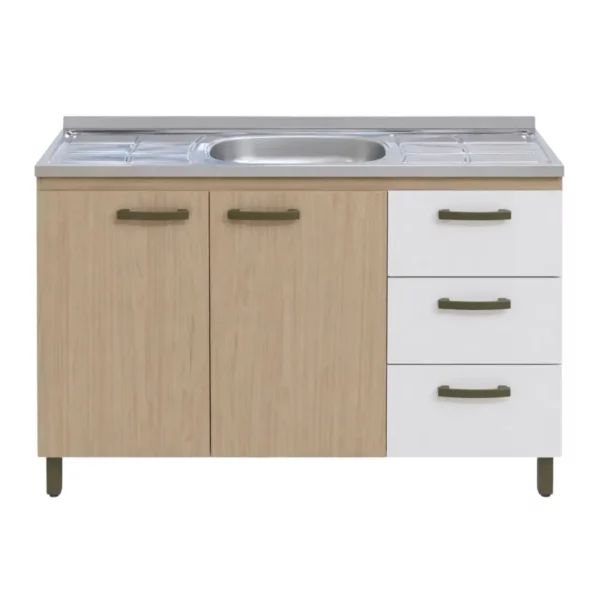 Modern Three Door Base Sink Cabinet Nogueira/Off White – MWBR5800S