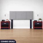 Vanessa 3-Piece Bedroom Combo – Headboard & 2 Nightstands (Black & Red) - Image 2