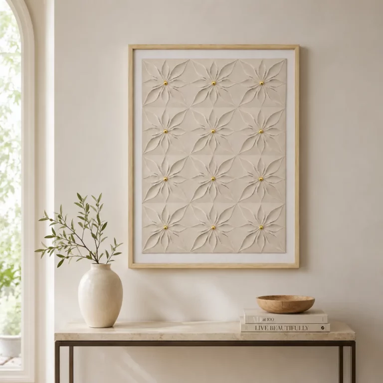 Beige Floral Wall Frame 80x120 – WF004