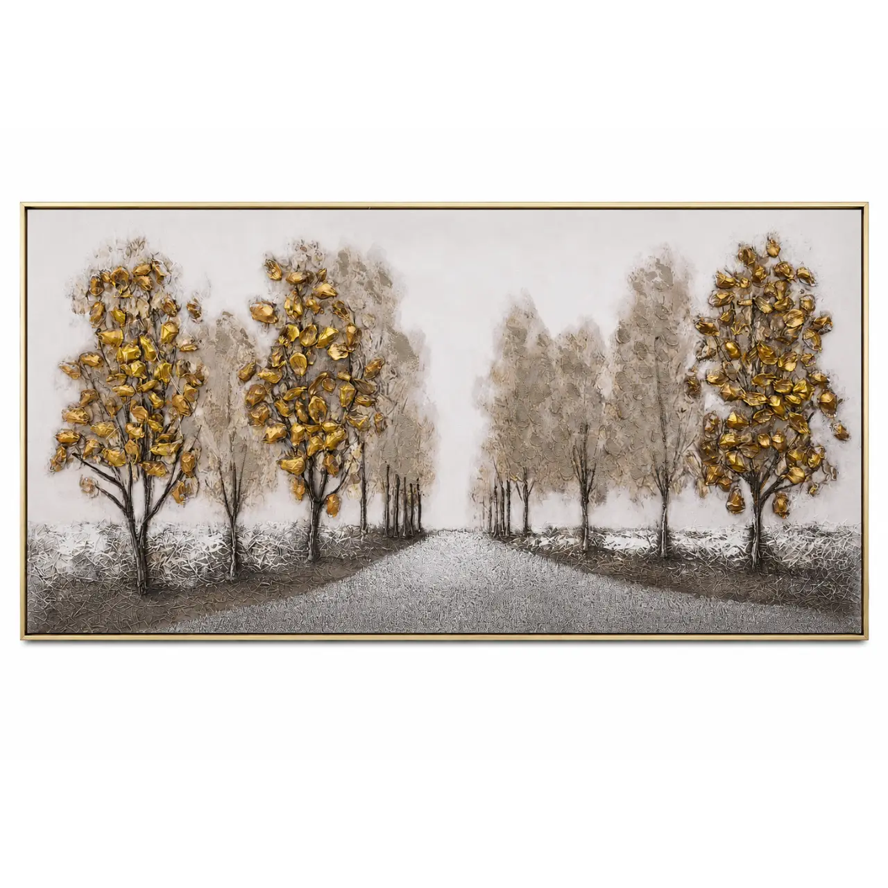 WF017 Gold Tree Landscape Wall Frame 70x140 – WF017
