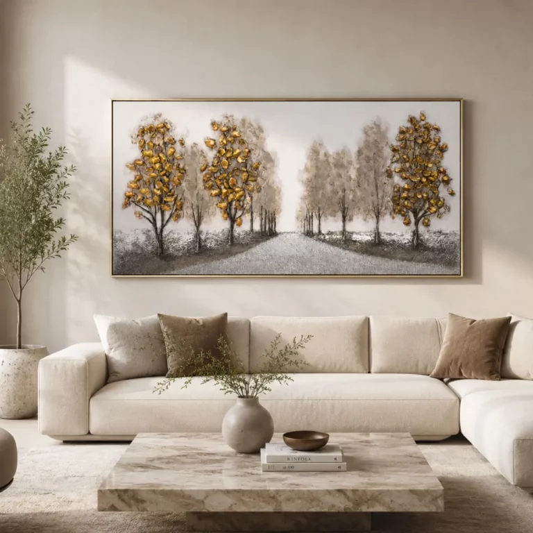 Gold Tree Landscape Wall Frame 70x140 – WF017