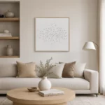 White Textured Floral Wall Frame 100x100 – WF009