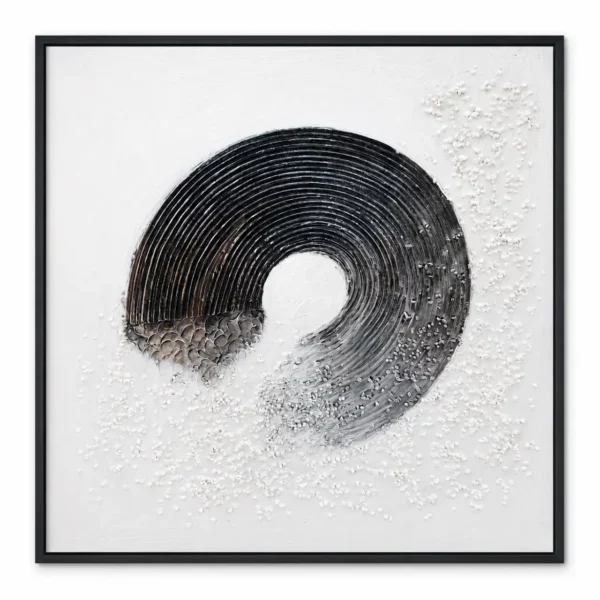 Black And White Abstract Wall Frame 100x100 – WF024