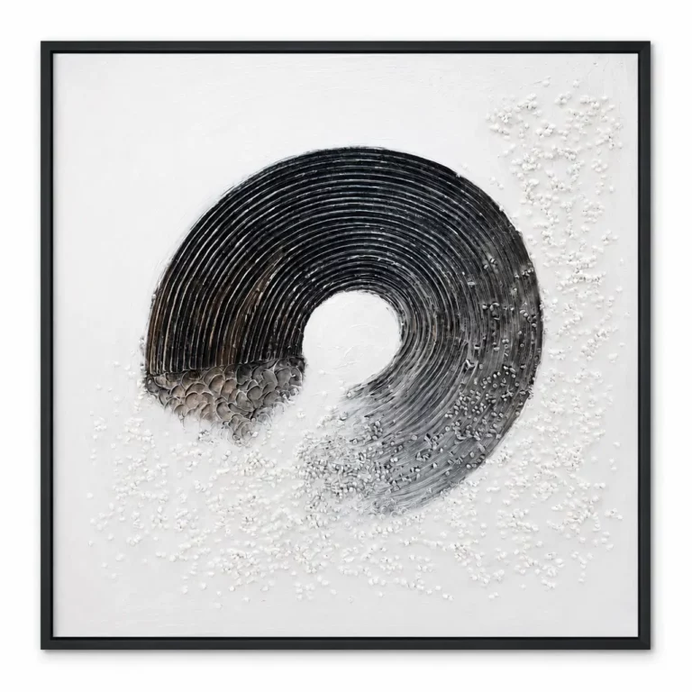 Black And White Abstract Wall Frame 100x100 – WF024