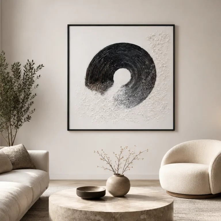 Black And White Abstract Wall Frame 100x100 – WF024