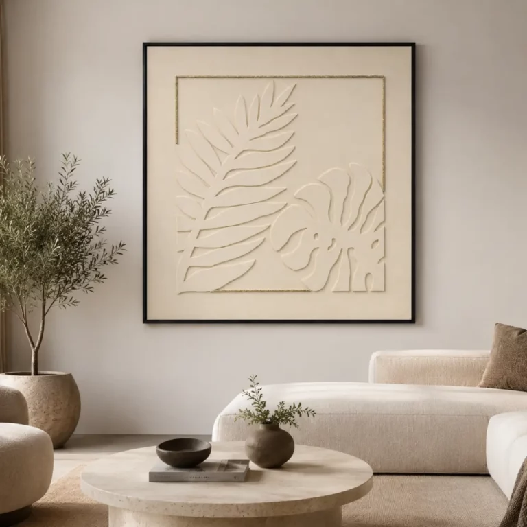 Cream Botanical Wall Frame 100x100 – WF010