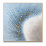 Blue And Gold Abstract Wall Frame 100x100 – WF008