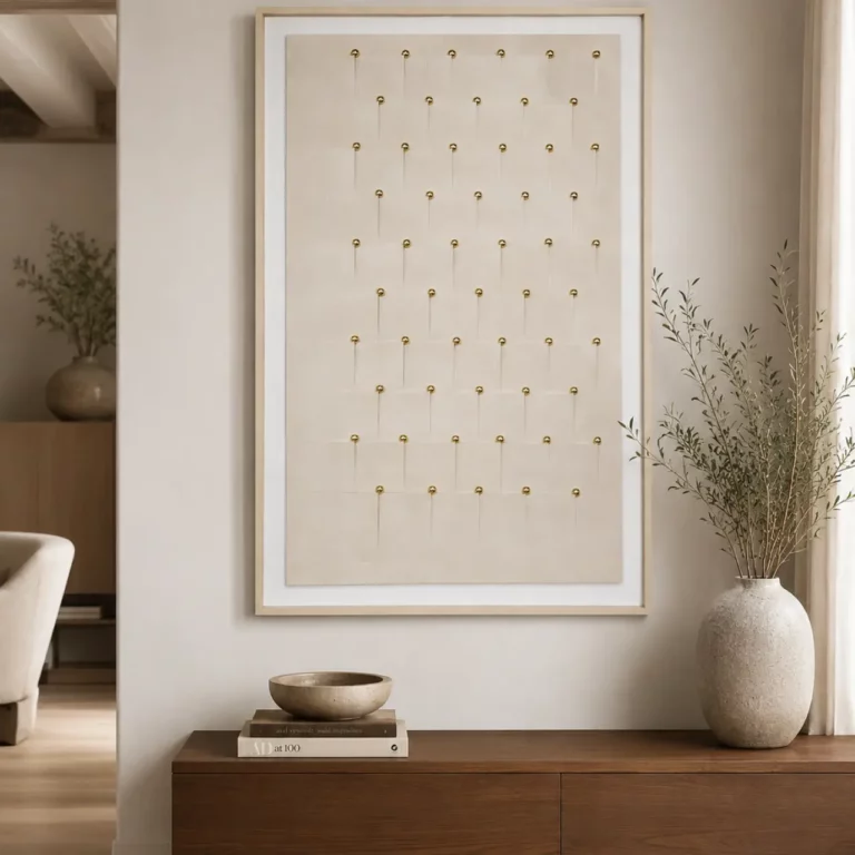 Beige Gold Stud Wall Frame 80x120 – WF006