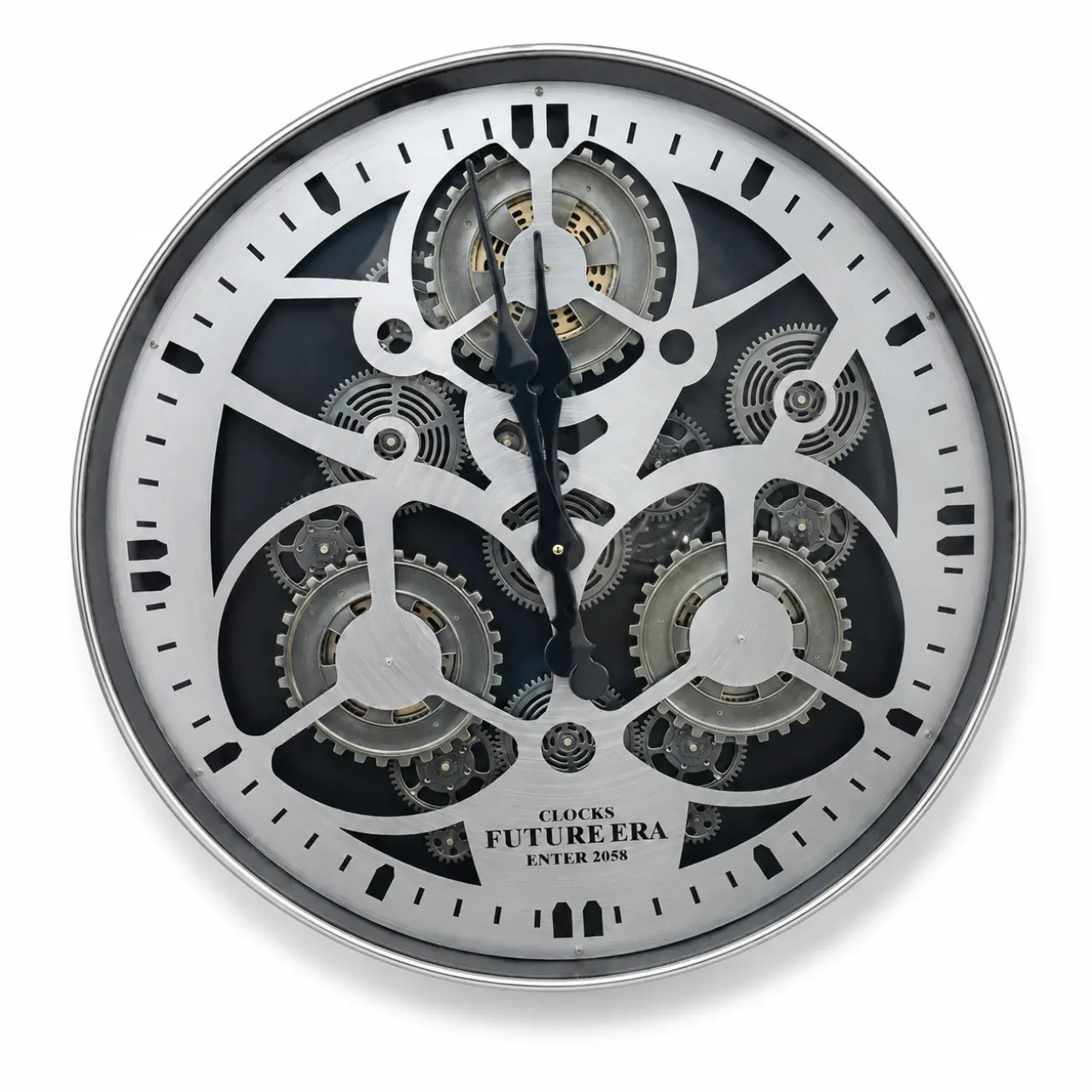 E196 CA Silver And Black Wall Clock – E196