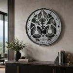 CA Silver And Black Wall Clock – E196