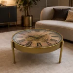 CA Gold Coffee Table With Built-In Clock – E98