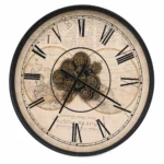 CA Black Coffee Table With Built-In Clock – E186
