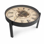 CA Black Coffee Table With Built-In Clock – E186
