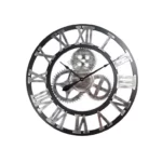 Large Industrial Retro Wall Clock Silver - CL8002