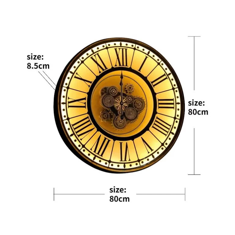 LED Round Berkshire Wall Clock Black & Gold - E118