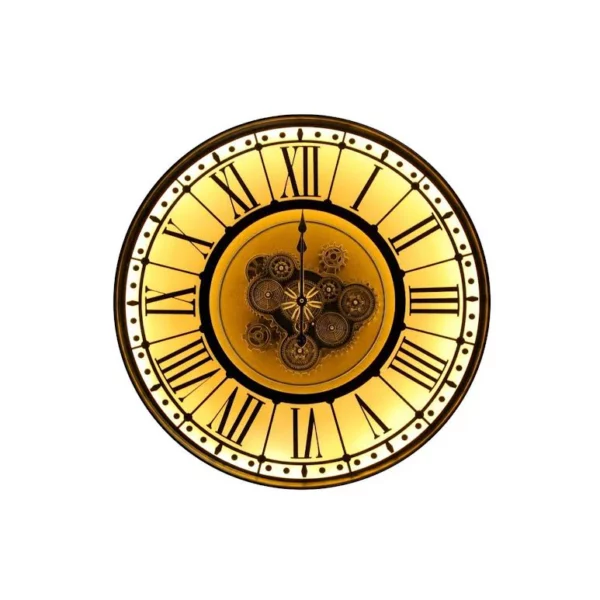 LED Round Berkshire Wall Clock Black & Gold - E118
