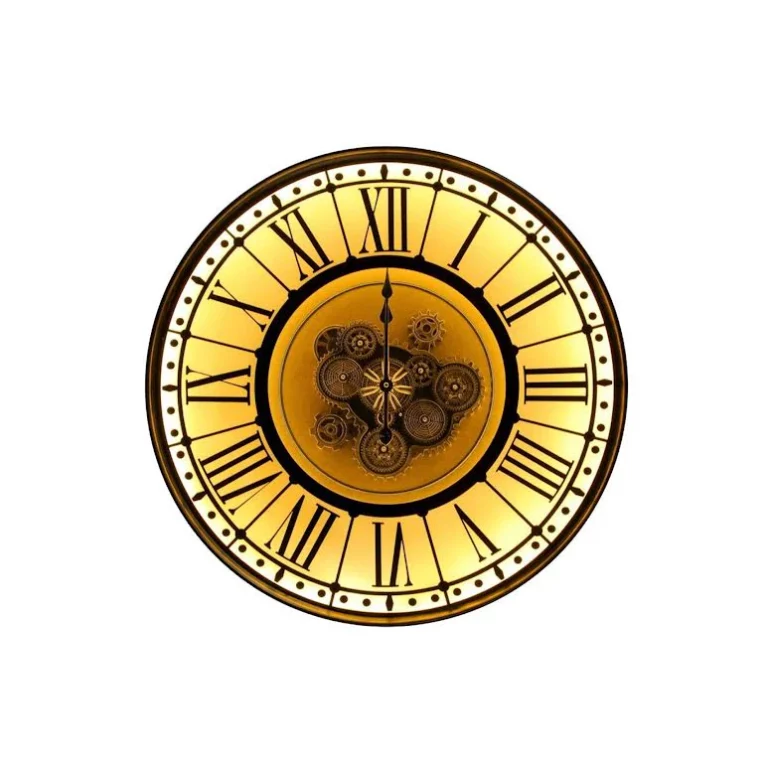 LED Round Berkshire Wall Clock Black & Gold - E118
