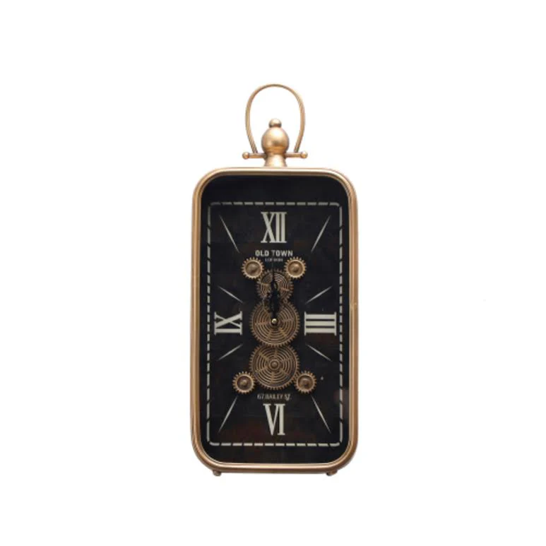 E141 Bedside Clock Black & Gold - E141