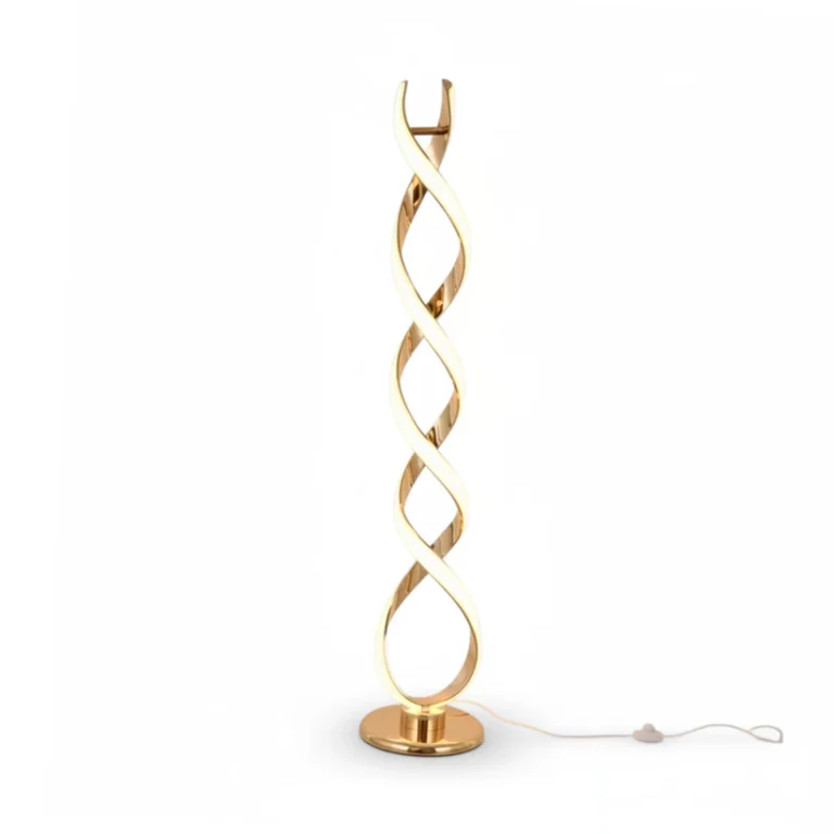 Swirl Design LED Floor Lamp Gold – MLC-11