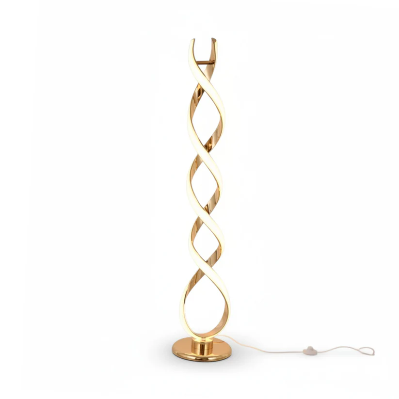 Swirl Design LED Floor Lamp Gold – MLC-11