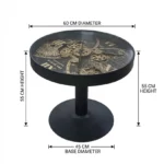 Side Table with Clock Black - E211