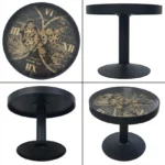 Side Table with Clock Black - E211