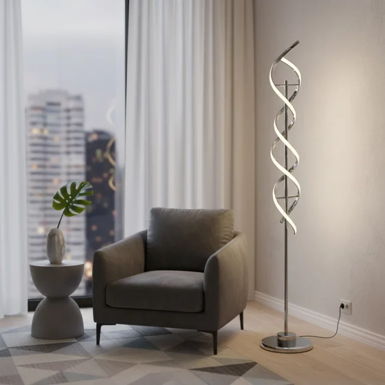 Swirl Design LED Floor Lamp Black – 10201