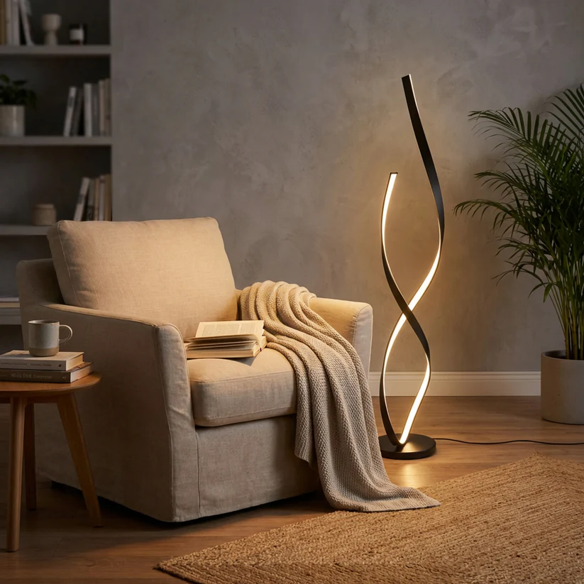 Twist Design LED Floor Lamp Black – 921