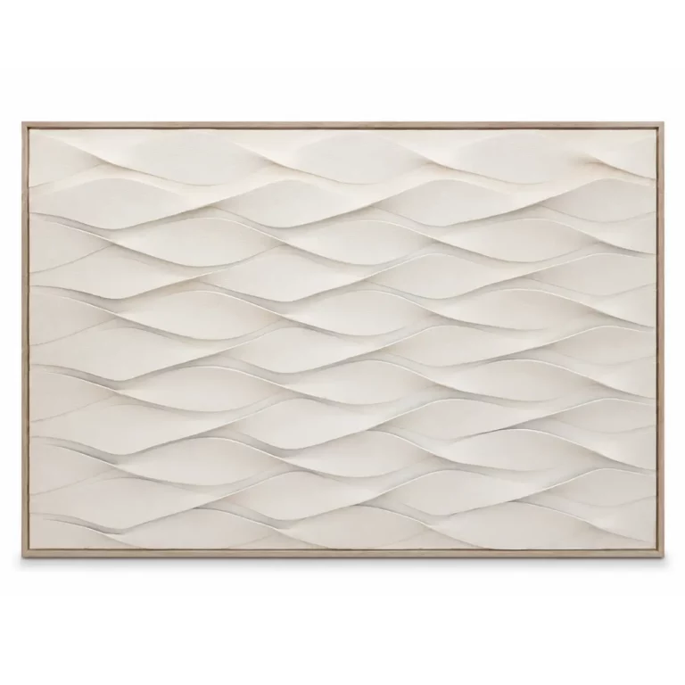 White Textured Wave Wall Frame 80x120 – WF001