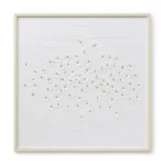 White Textured Floral Wall Frame 100x100 – WF009
