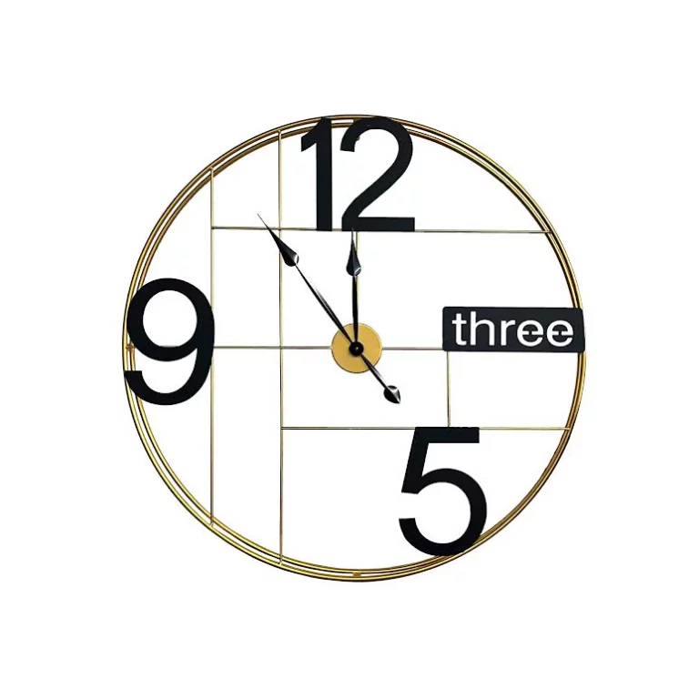 Large Wall Clock Black & Gold – YX10835D