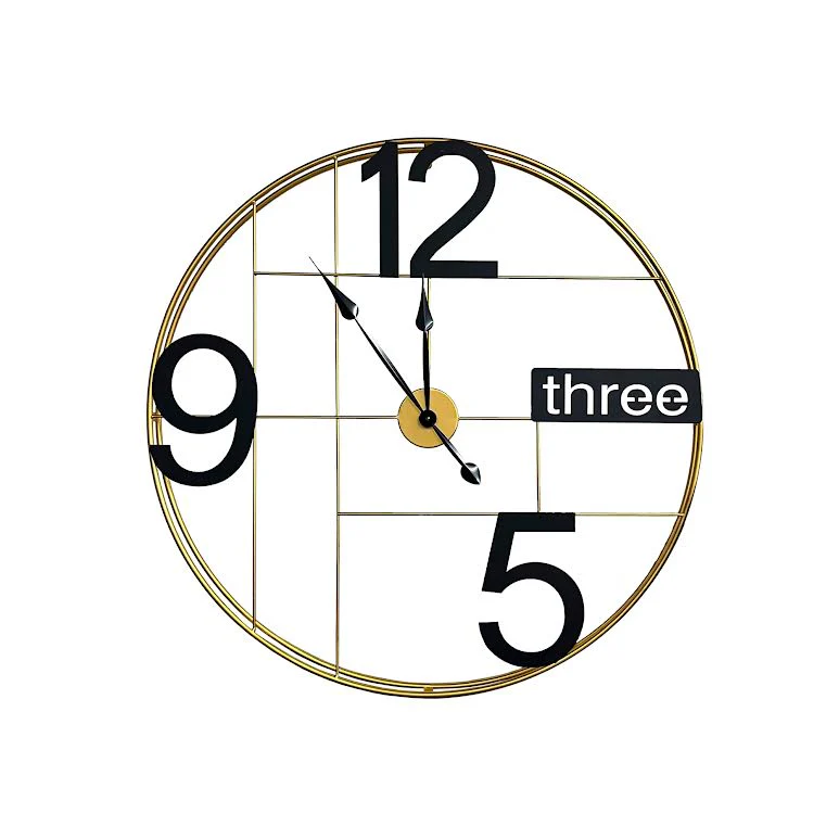 YX10835D Large Wall Clock Black & Gold – YX10835D