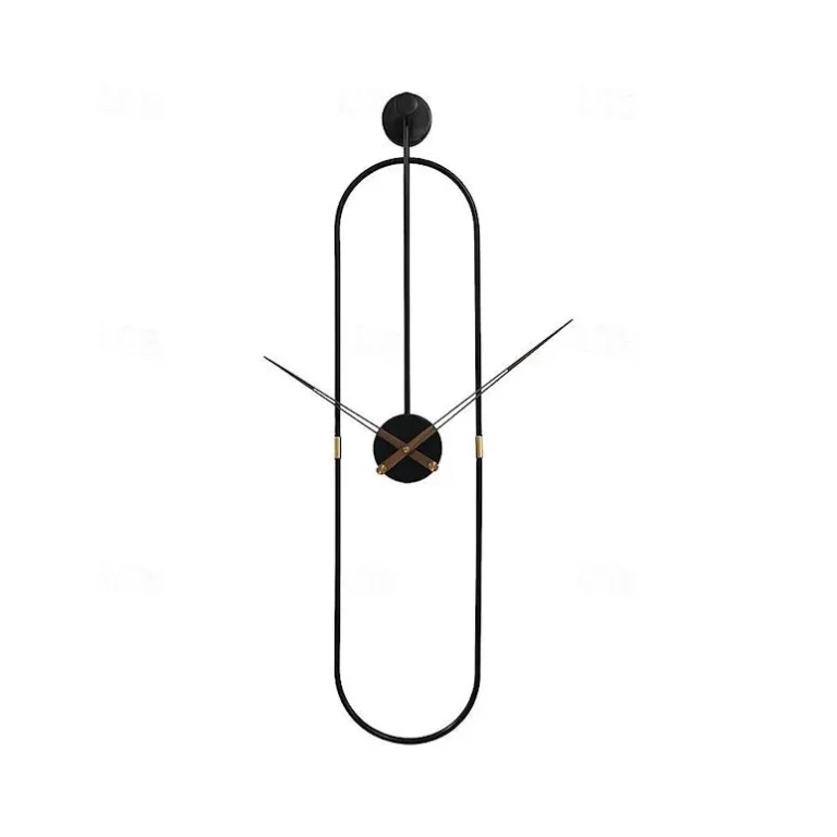 Modern Oval Wall Clock Black – YX8800B