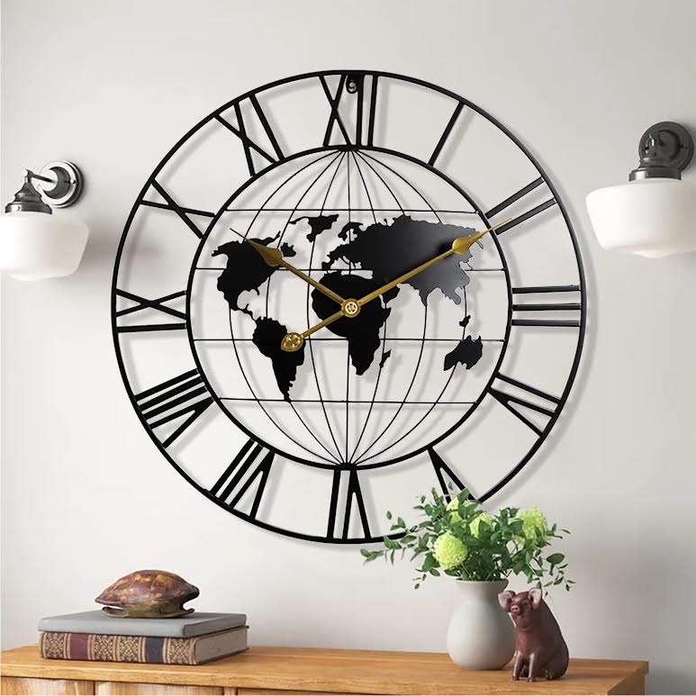 Minimalist Modern Round Silent Wall Clock Black – YX8935
